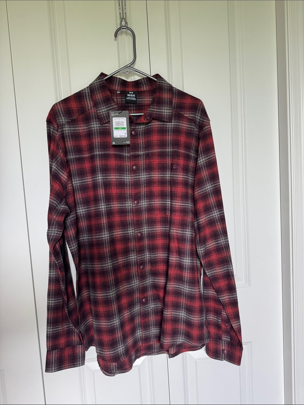 Under Armour Red and Black Plaid Button-Down Shirt